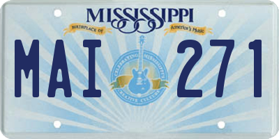 MS license plate MAI271