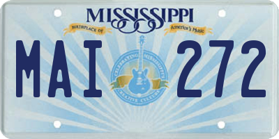 MS license plate MAI272