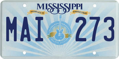 MS license plate MAI273