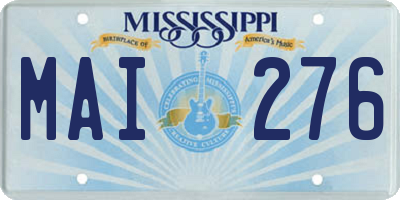 MS license plate MAI276