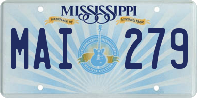 MS license plate MAI279