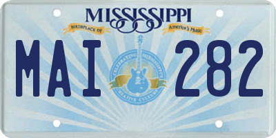 MS license plate MAI282