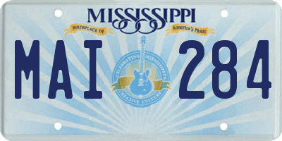 MS license plate MAI284
