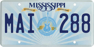 MS license plate MAI288