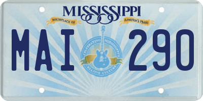 MS license plate MAI290