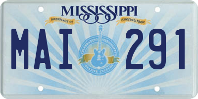 MS license plate MAI291