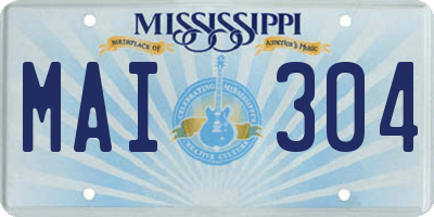 MS license plate MAI304