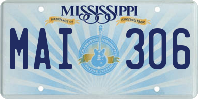 MS license plate MAI306