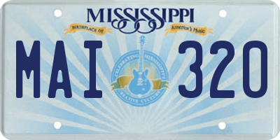 MS license plate MAI320