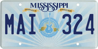 MS license plate MAI324