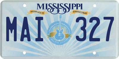 MS license plate MAI327