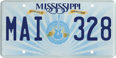 MS license plate MAI328