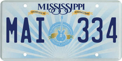 MS license plate MAI334