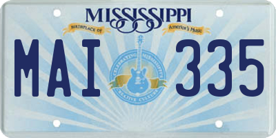 MS license plate MAI335