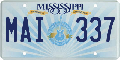 MS license plate MAI337