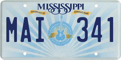 MS license plate MAI341