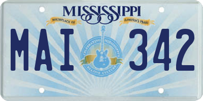 MS license plate MAI342