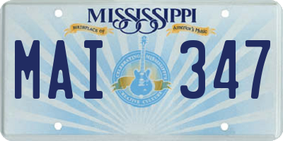 MS license plate MAI347