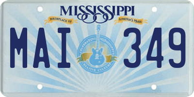 MS license plate MAI349