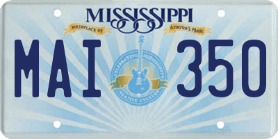 MS license plate MAI350