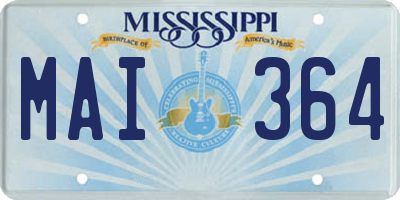 MS license plate MAI364