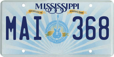MS license plate MAI368