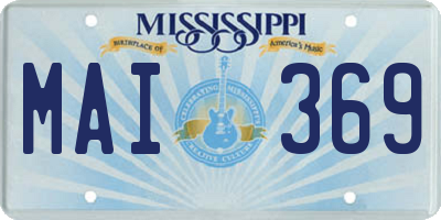 MS license plate MAI369