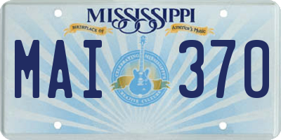 MS license plate MAI370