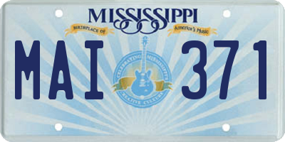 MS license plate MAI371