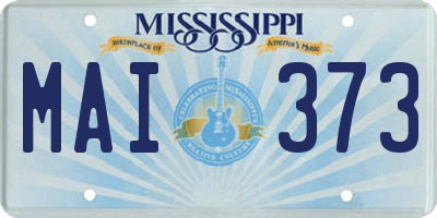 MS license plate MAI373
