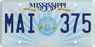 MS license plate MAI375