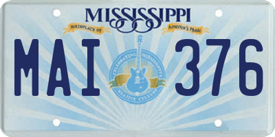 MS license plate MAI376