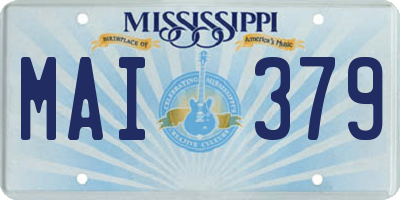 MS license plate MAI379