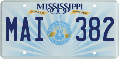MS license plate MAI382