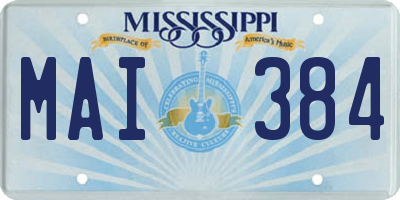 MS license plate MAI384