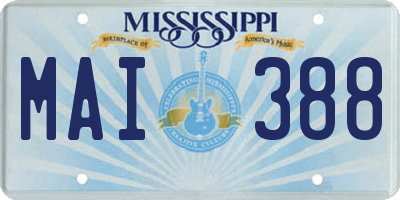 MS license plate MAI388