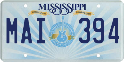 MS license plate MAI394