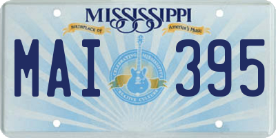 MS license plate MAI395