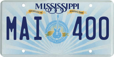 MS license plate MAI400