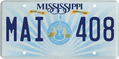 MS license plate MAI408