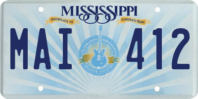 MS license plate MAI412