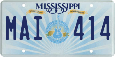 MS license plate MAI414