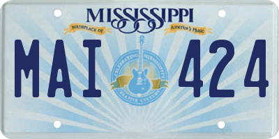 MS license plate MAI424