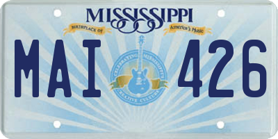 MS license plate MAI426