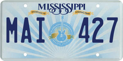 MS license plate MAI427