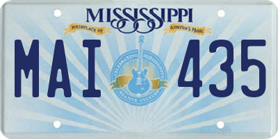 MS license plate MAI435