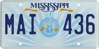 MS license plate MAI436