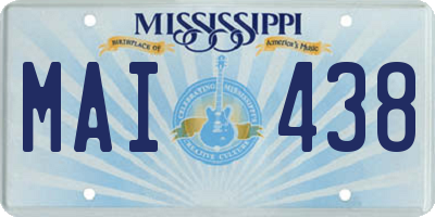 MS license plate MAI438