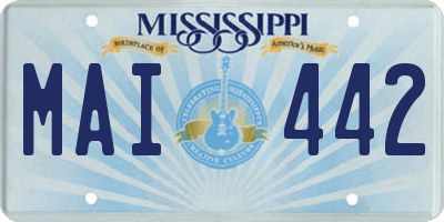 MS license plate MAI442