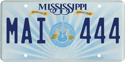 MS license plate MAI444